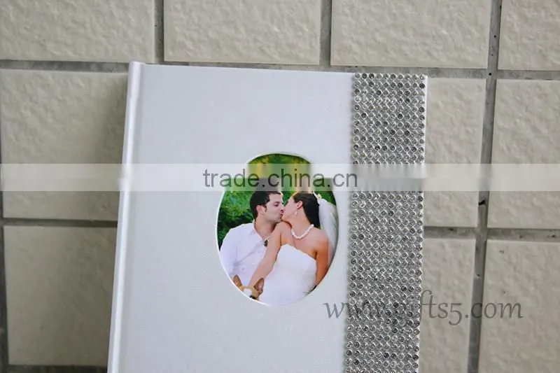 White wedding guest book with photo frame