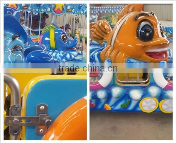 Fiberglass sea animation kids rides electric animal train rides ocean tourist train sale
