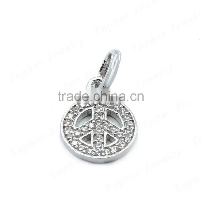 Bulk sale 925 sterling silver peace symbol pendant