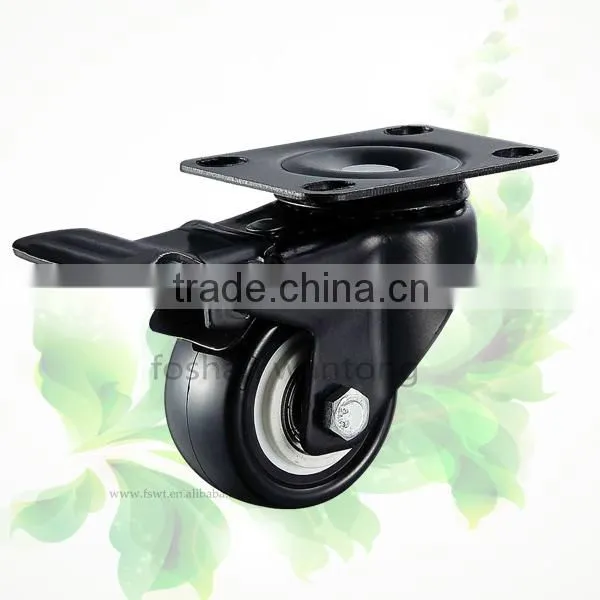 Light Duty Industrial Caster Black Polyurethane Wheel Small Caster
