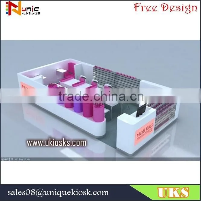 Factory made nail kiosk | shopping mall nail kiosk design | manicure table with nail dust collector for sale