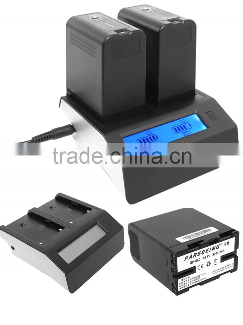 Professional universal camcorder battery charger with LCD display charging for F970 U60