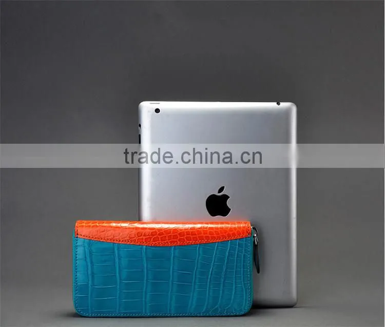 Fashion long design crocodile skin lady zipper wallet genuine leather wallet women
