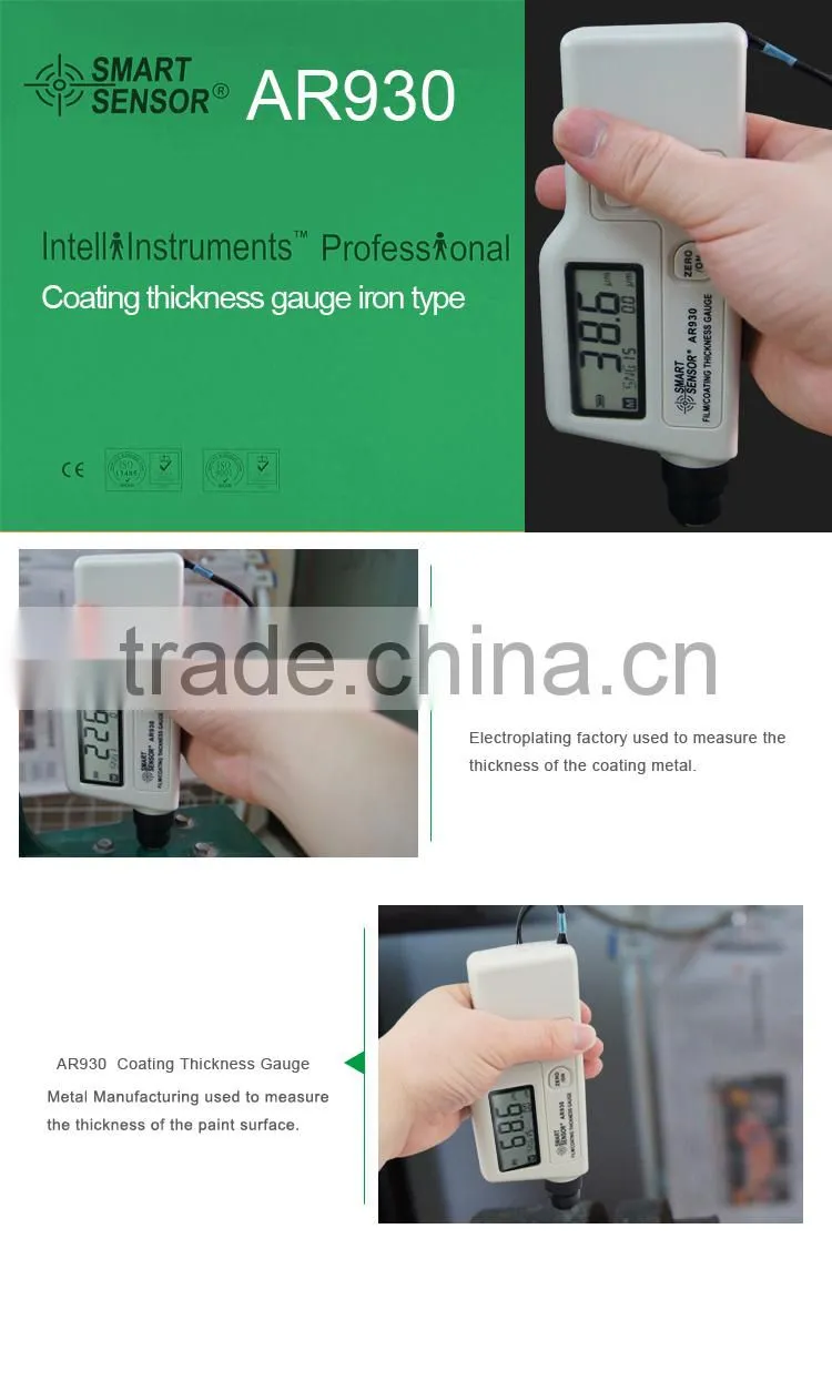 Electronic Thickness Gauge Digital High Accuracy Film Coating Thickness Meter AR930