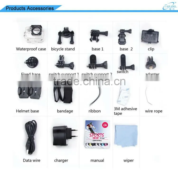 Factory Wholesales full HD 1080P wifi underwater helmet extreme sports video action camera with 30m waterproof