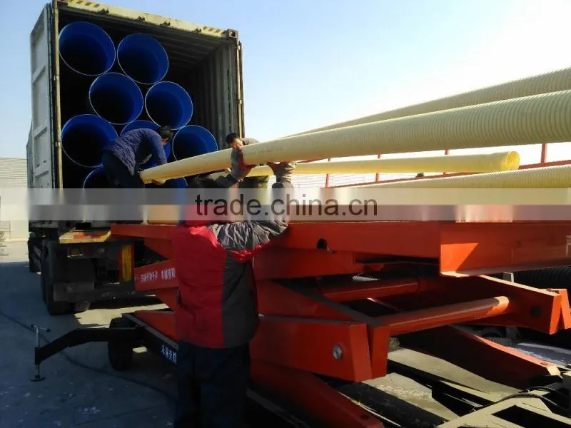Shandong double wall sewer pipe PVC corrugated drainage pipe