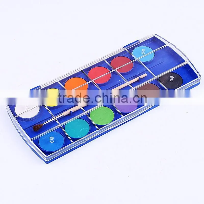 Promotional 12pcs powder summer watercolor paint cakes set professional quality,bulk Chinese watercolor paint