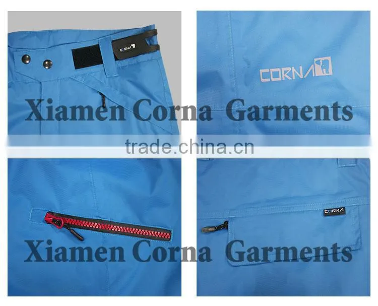 Top quality 100% polyester winter ski wear european style fashion pants with high quality