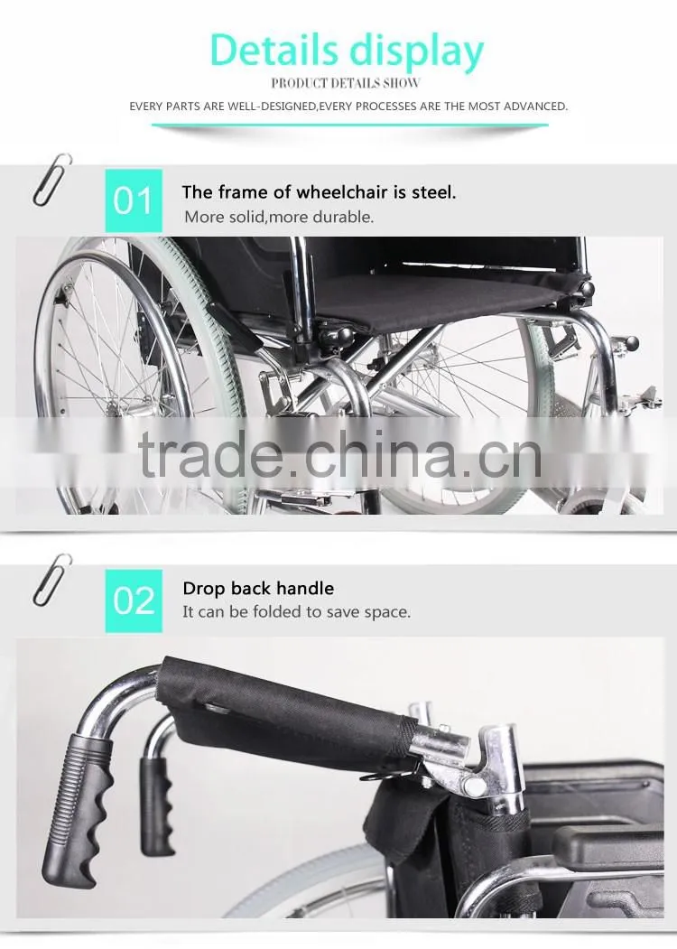 Alibaba China Supplies Topmedi Economics Steel Normal Wheelchair Prices in Egypt