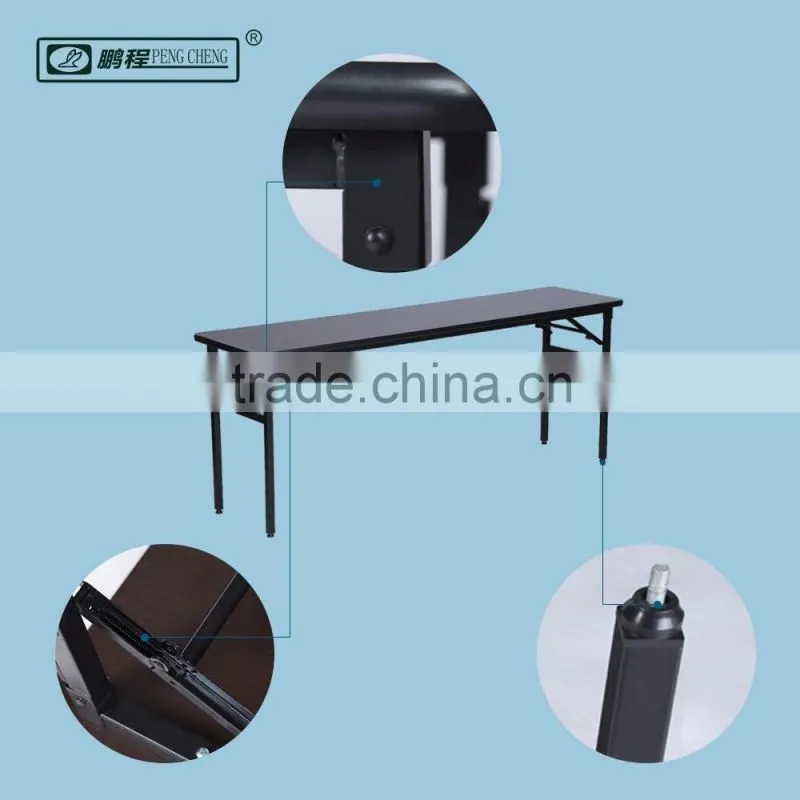 China Manufacturer Wooden Steel Base Folding Conference Table
