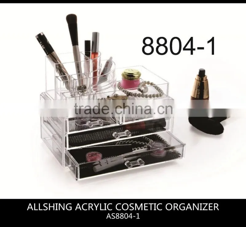 Wholesale six tiers acrylic drawer storage organizer for the acrylic makeup organizer/Acrylic Deco Cosmetic Organizer