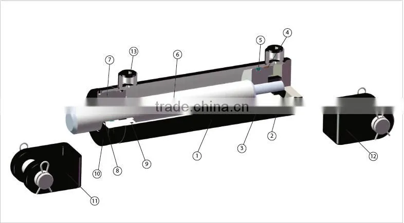 3000PSI welded heavy duty hydraulic cylinder for tractor loader