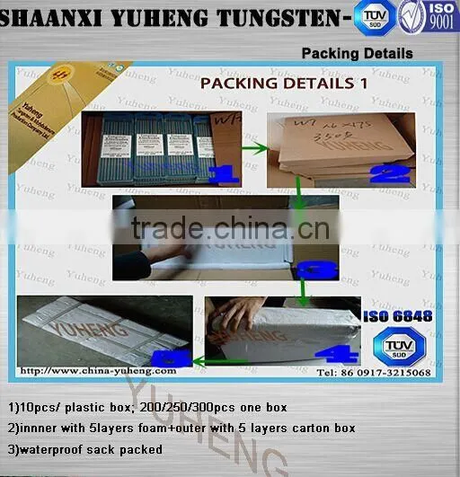 ISO6848 tungsten electrode welding from factory price