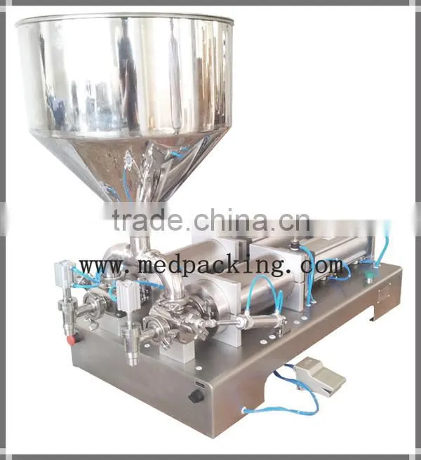 Quantitative 10-300ml Double Heads Pneumatic Unguent Tooth Paste Soy Filling Machine