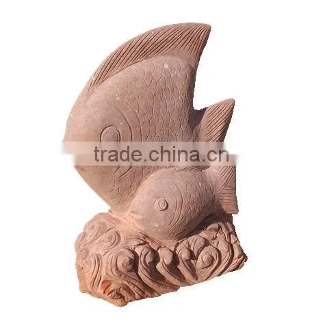 Garden Ornament Fish Stone Statue
