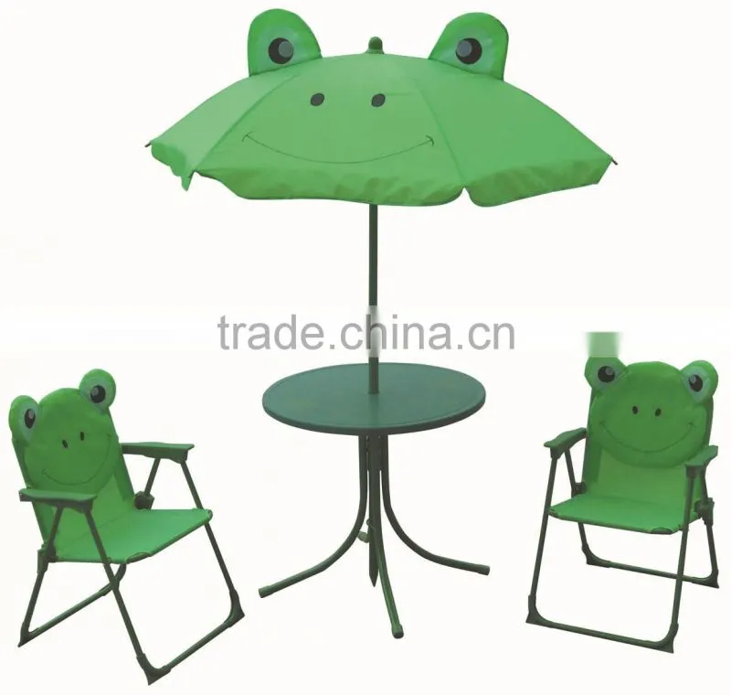 Cheap kids folding beach chair and table with umbrella