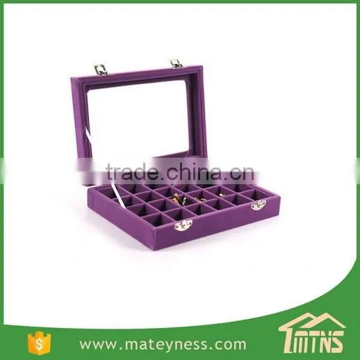 Glass Velvet Ring Jewelry Box