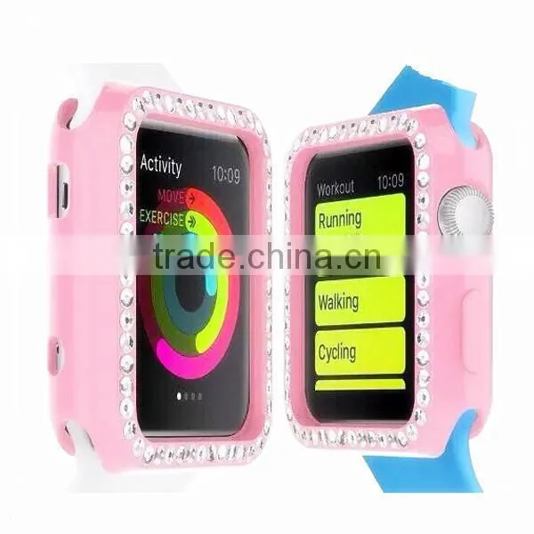 Wholesale Eco-friendly custom made TPU crystal rhinestone protective cases for watches