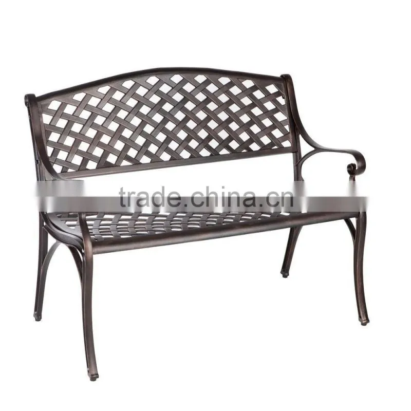 Antique Bronze Loveseat Work Bench Cast Aluminum Patio Bench