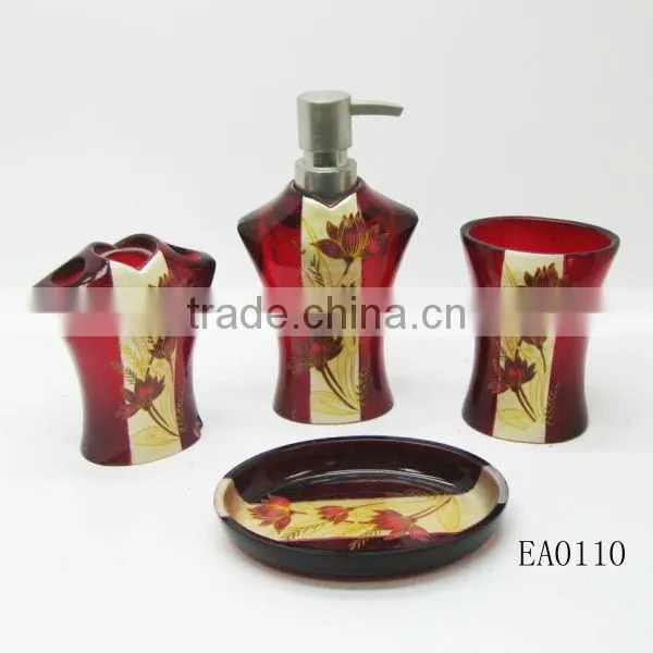 EB0002 2013 New Products Polyresin Gold Bathroom Amenity Box