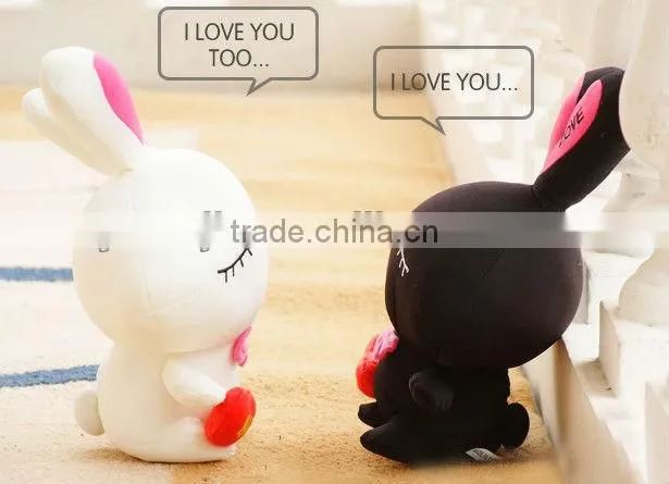 Supply fashion cute LOVE rabbit Pillow / Black / toys