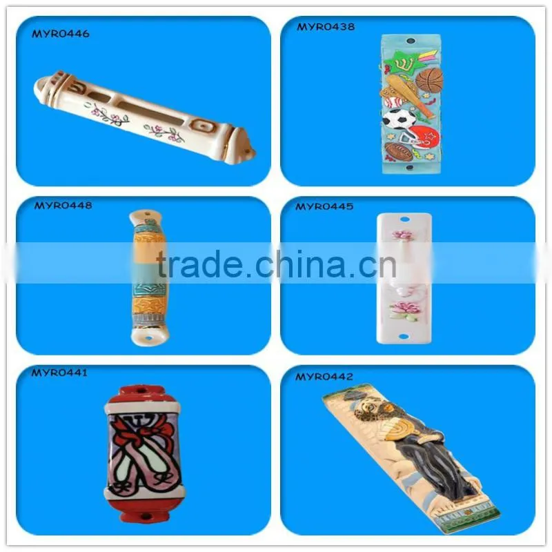 Beautiful Flower Decoration Ceramic Mezuzah