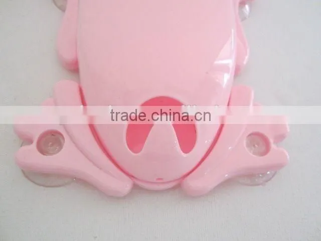 Frog shaped sucker type bathroom storage rack plastic toothbrush holder