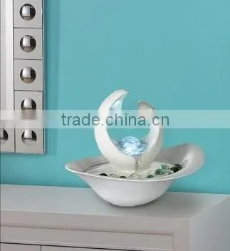 Modern Abstract White Tabletop Fountain