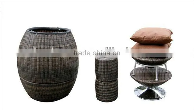 Creative cute PE Rattan Garden Sofa set for outdoor balcony and garden use