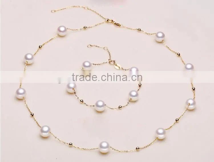 cheap 11-12 mm freshwater pearl necklace and bracelet sets