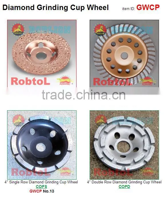 70mm three 3 segment diamond grinding wheel abrasive polishing disc for concrete granite marble double cup wheel