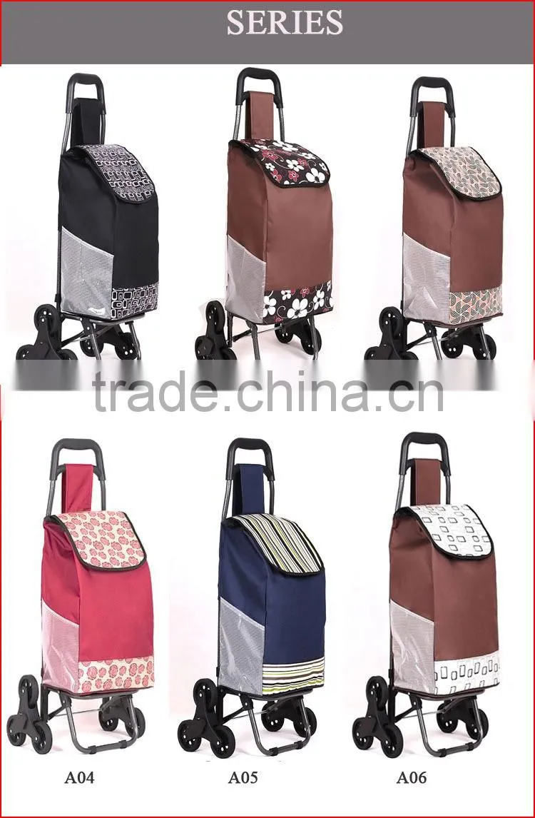 600D Polyester Shopping Trolley Bag,Easy Foldable Shopping Cart