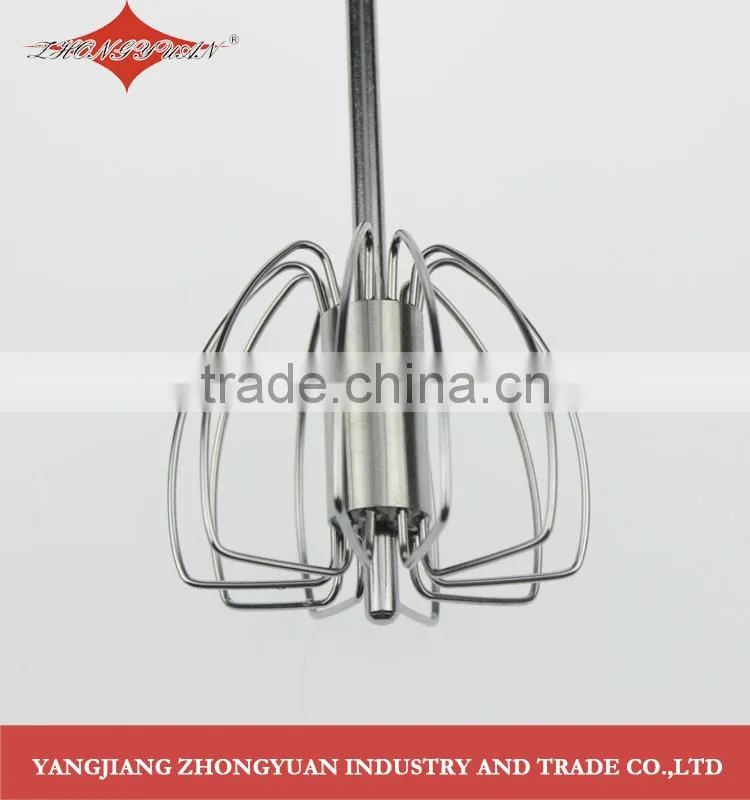 Wholesales Hand Held rotary Manual Egg Beater 14 inch Stainless Steel Mini Egg Whisks