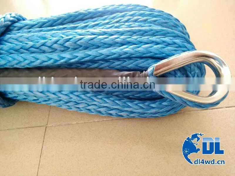 4WD long rope winch electric mini braided synthetic rope 12mm car synthetic winch rope
