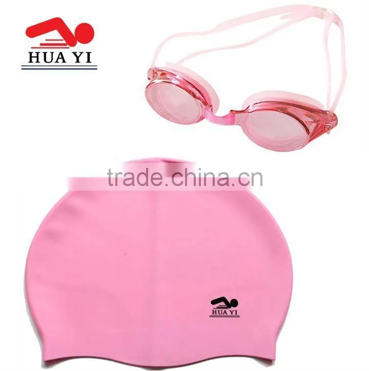 2016 Racing Swimming Goggle And Caps Set With Promotional Price
