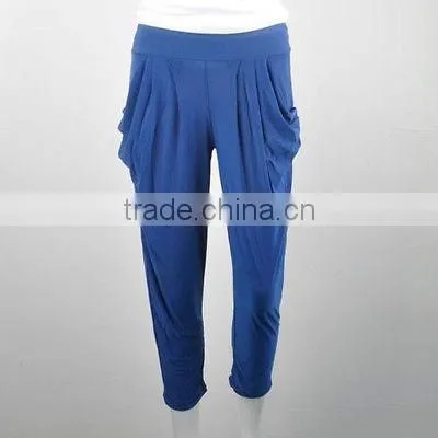 women basic slim stretch long casual loose harem capri pants hip-hop leggings