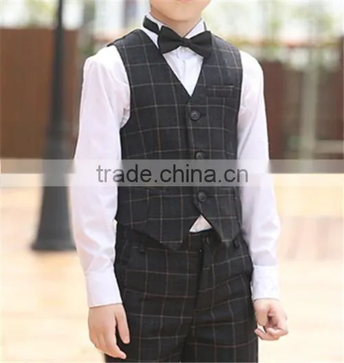 BOY'S TR CHECKED SUITS- JACKET&PANTS&VEST
