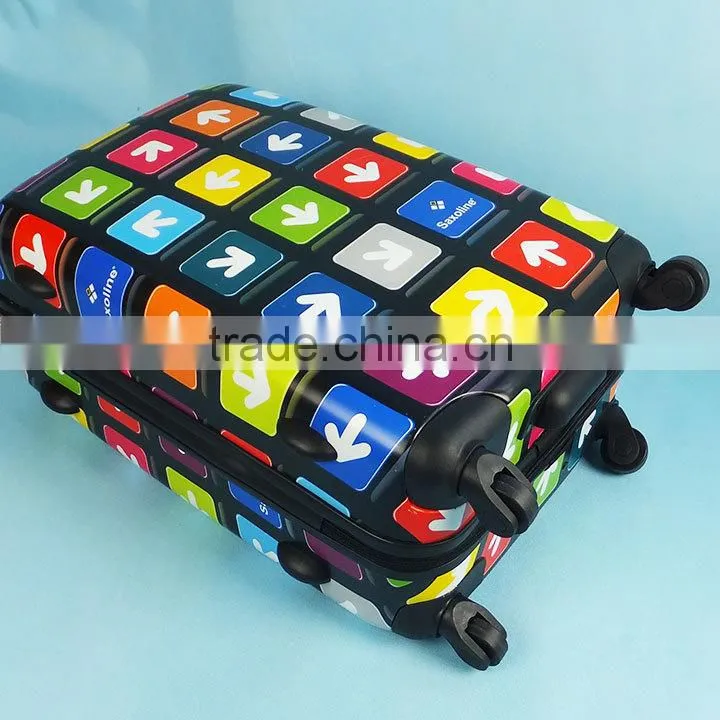 150704b Bags Leopard Trolley Luggage Printed ABS Luggage stocklots