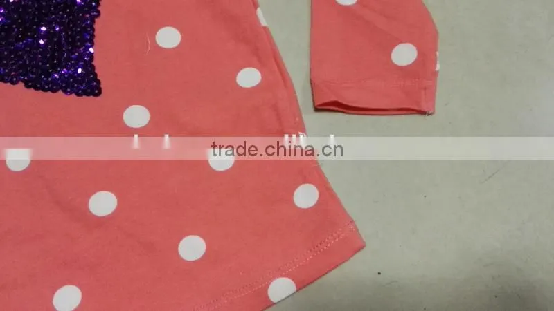 Yiwu stocks lots girl's most popular long sleeve pink t-shirt