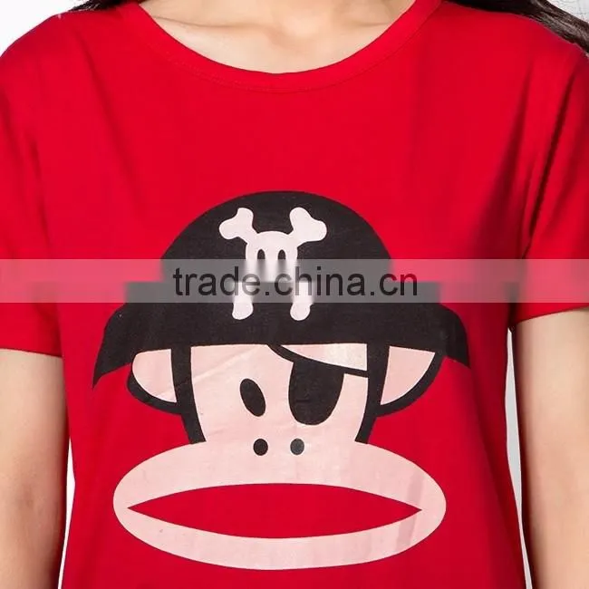 Customize printing of women's t- shirt, printing t shirt for young lady