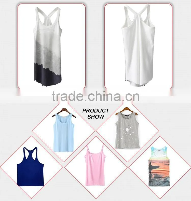 Wholesale Y back printed Tank Tops