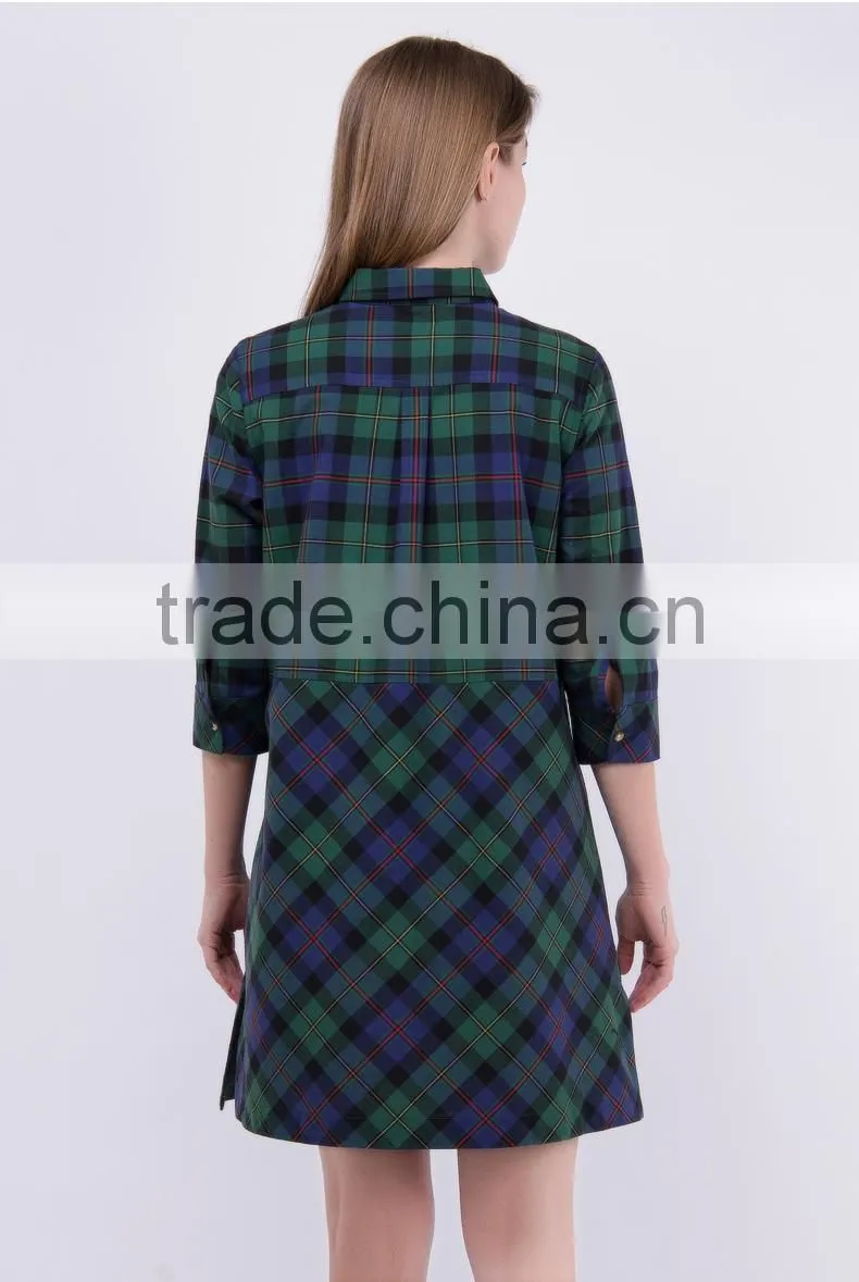 Z&M New women latest fashion dress shirt dress cotton dress