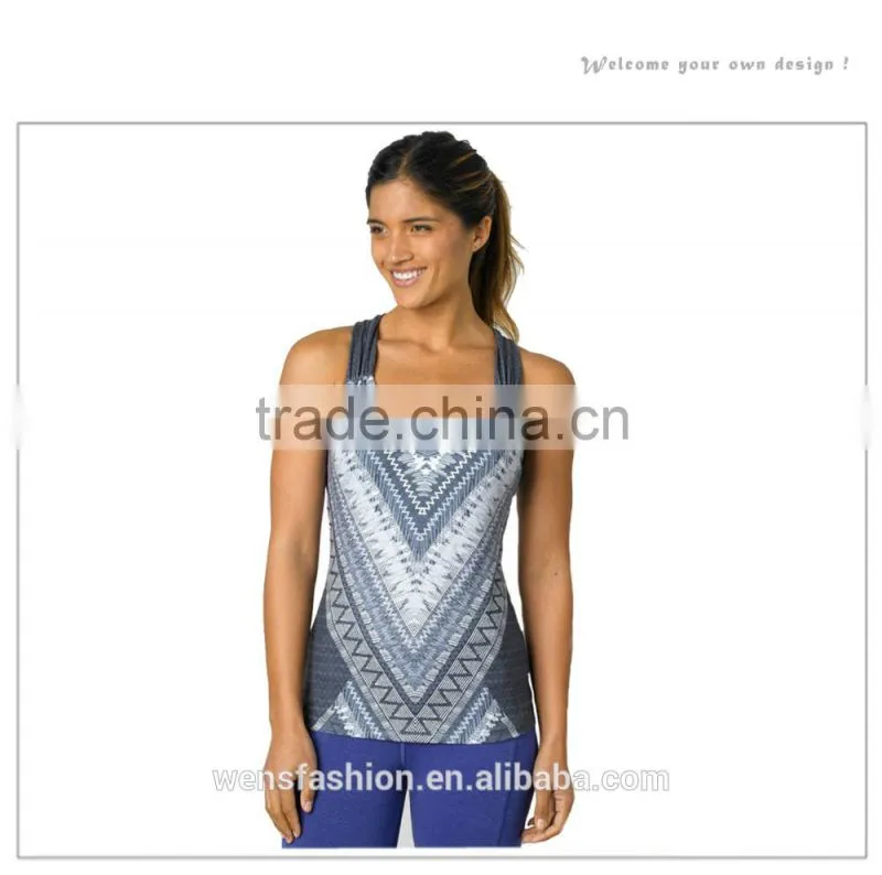 Latest Design Custom Fitness Printed Sexy Women Tank Top Yoga Sportswear