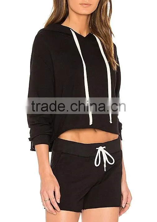 2017 OEM apparel womens tracksuit with hood sexy slim fit tracksuit women sport sets