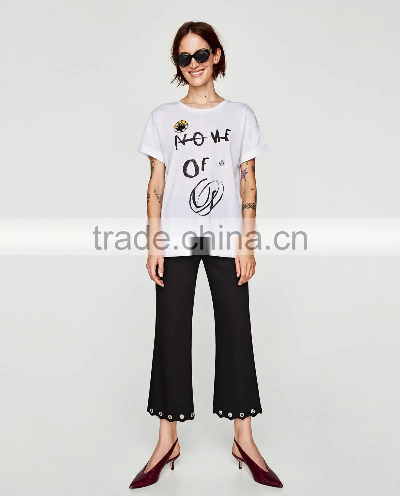 Guangzhou Shandao Factory OEM Customized 160g 100% Cotton Logo Printed Short Sleeve O-Neck Ladies New Design T Shirt