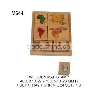 EDUCATIONAL TOOL (M643) WOODEN CLOCK STAMP