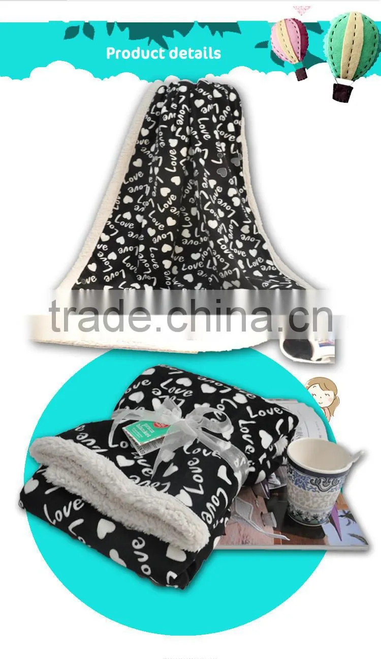 Fashion Custom King Size Printing Double Ply Blanket