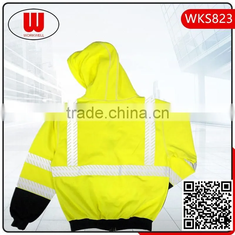 High visibility reflective hoodie jacket