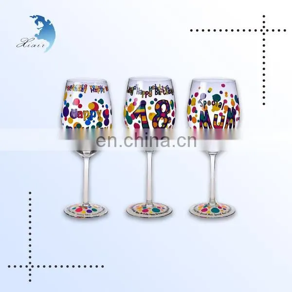 Unique design printed 300ml Handmade Glass coffee drinking cup