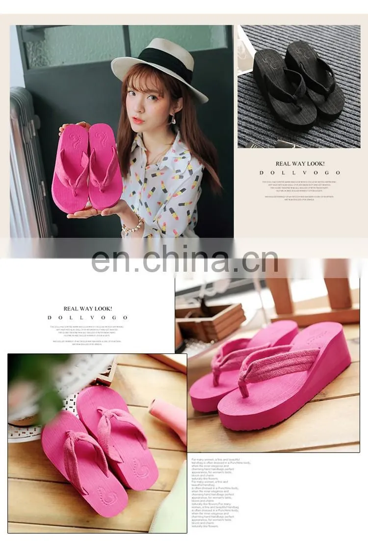 Wholesale high heel flip-flops slipper platform flip flops women beach sandals 2017